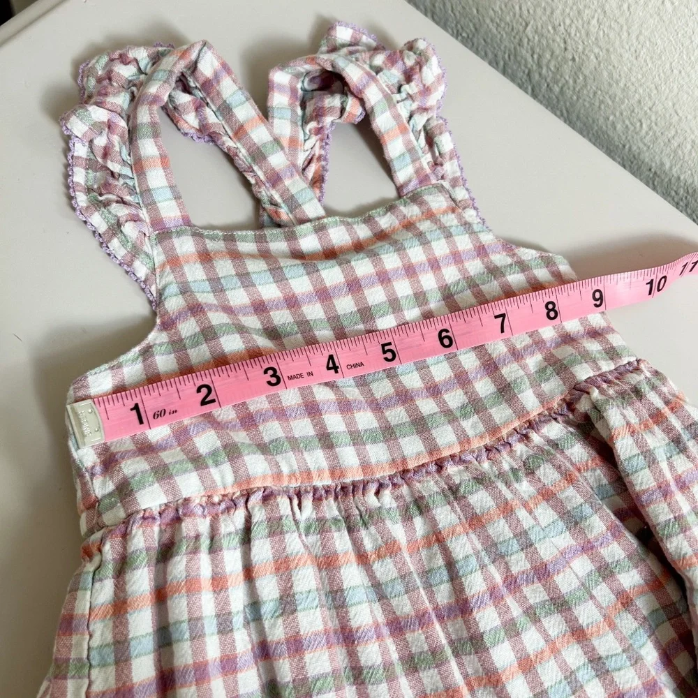 CAT & JACK muted/pastel plaid dress ruffles Girls 2T cottage farmhouse purple